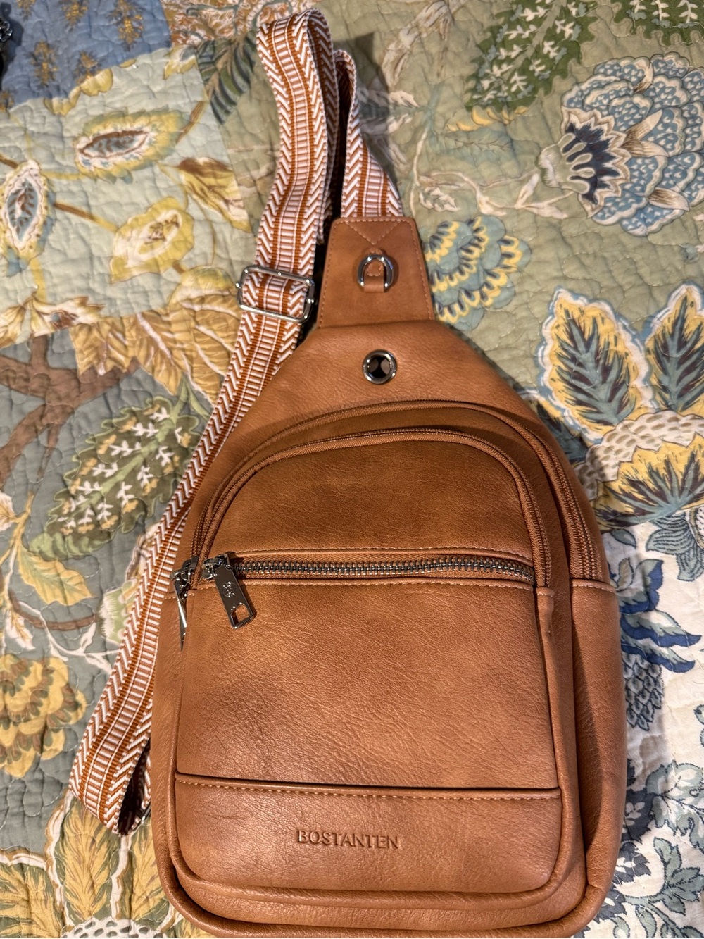 Tan Sling Crossbody Bag New Bostanten